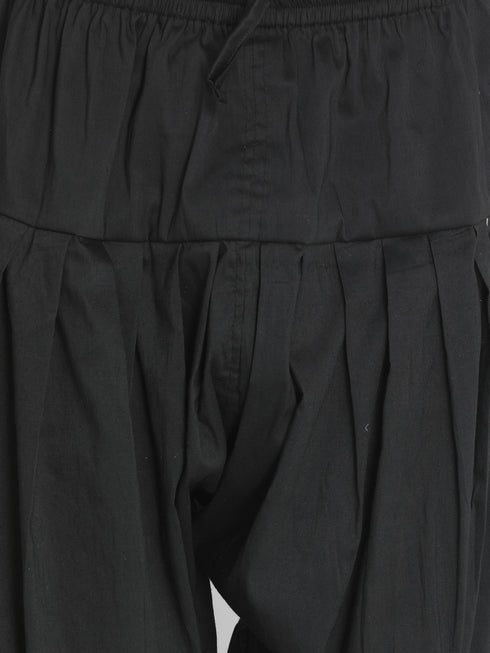Men’s Black Silk Blend Sherwani with Kurta, Patiala, and Dupatta